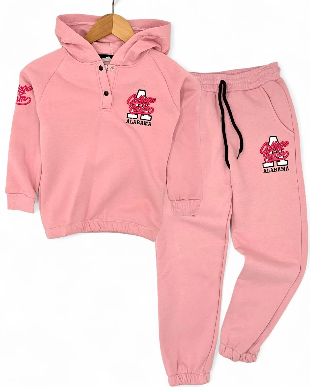 Kız Çocuk Kışlık 3 İp Şardonlu Kapüşonlu 10-11-12-13-14 Yaş Eşofman Takımı / R2292