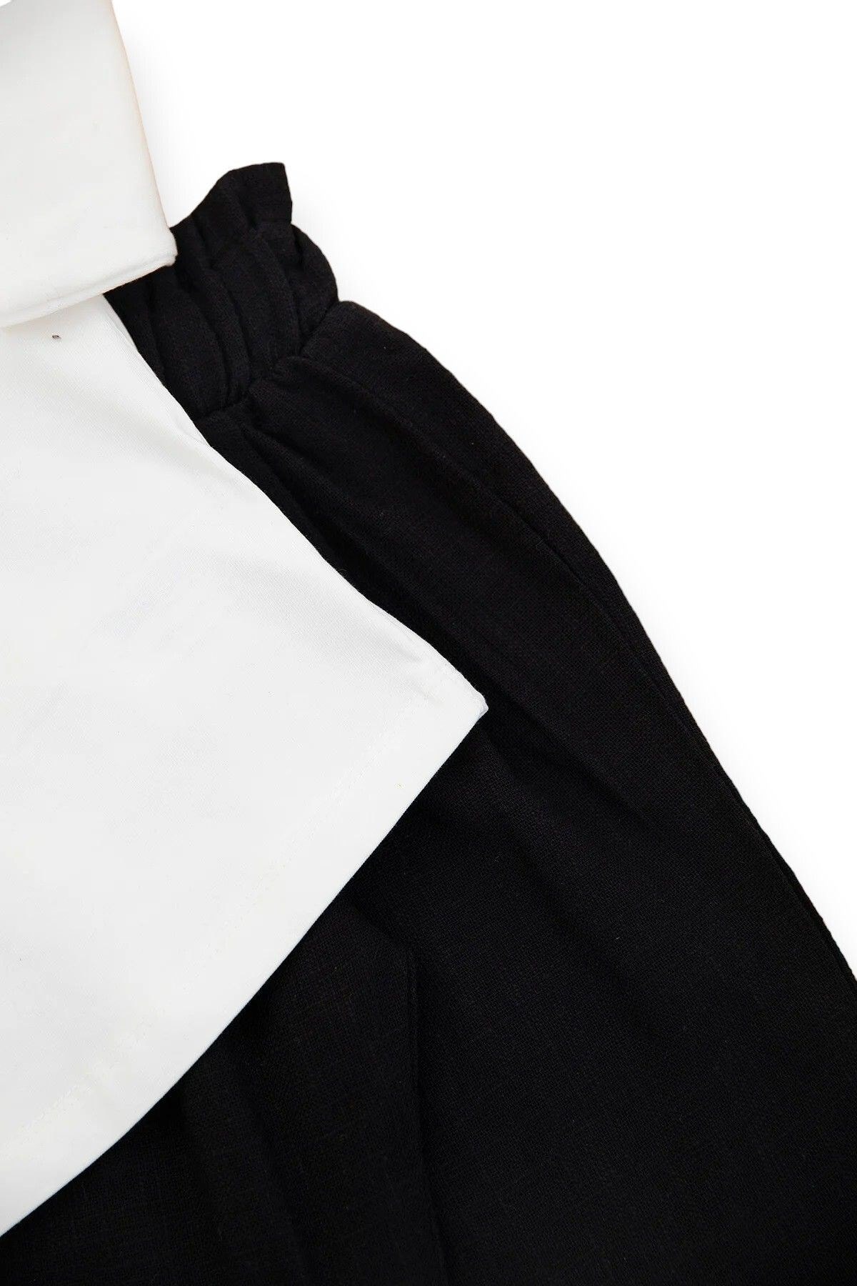 Kız Çocuk 2-3-4-5-6 Yaş Beyaz Bluzlu, Renkli Keten Pantalonlu %100 Pamuklu 2'li Alt Üst Takım R1006