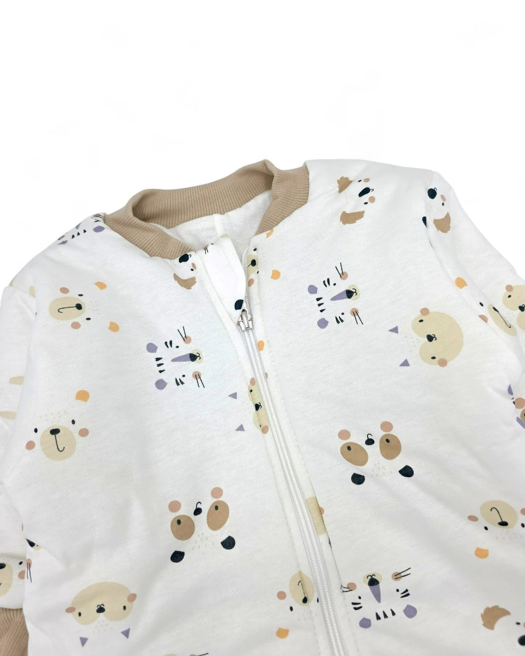 1-6 Yaş Ayıcık Desenli Fermuarlı Çocuk Uyku Tulumu, 2,5 TOG Elyaf Dolgulu R2268