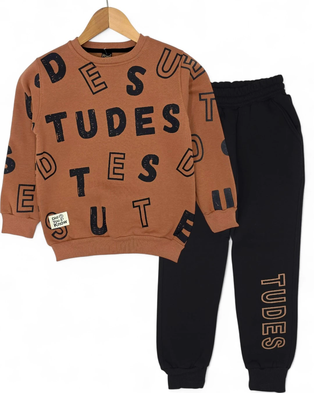 Erkek Çocuk Baskılı 3 İp Şardonlu Kışlık 6-7-8-9-10 Yaş Eşofmn Takımı / Sweatshirt ve Eşofman Altı R2279