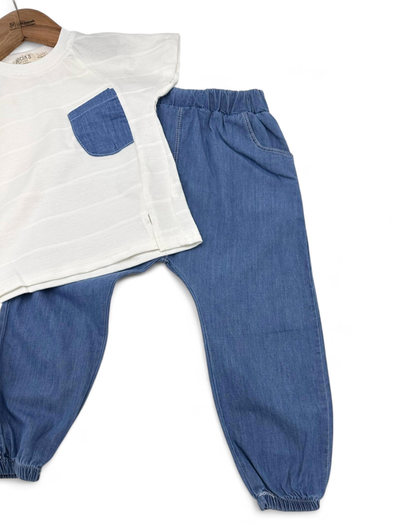 ERKEK ÇOCUK YAZLIK 2-3-4-5-6 YAŞ ŞALVAR MODEL KOT PANTALONLU ŞIK TAKIM R1843