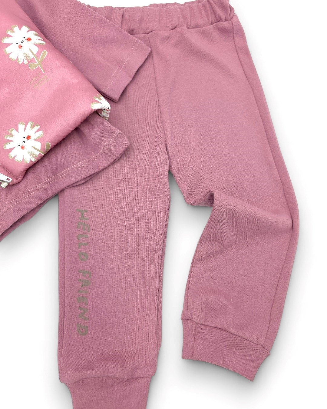 Kız Bebek Mevsimlik Şişme Yelekli, 3 Parça Alt Üst Takım , 6-9-12-18 Ay Yelekli Takım R2312