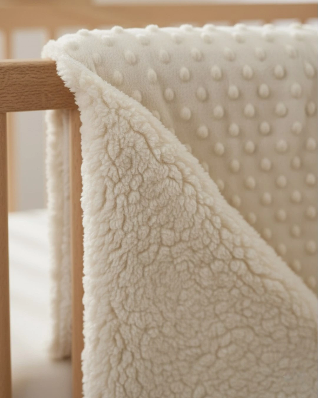 Nohut Kabarmalı Bir Tarafı Welsoftlu Kuzu Battaniye 85x90 Cm R2350