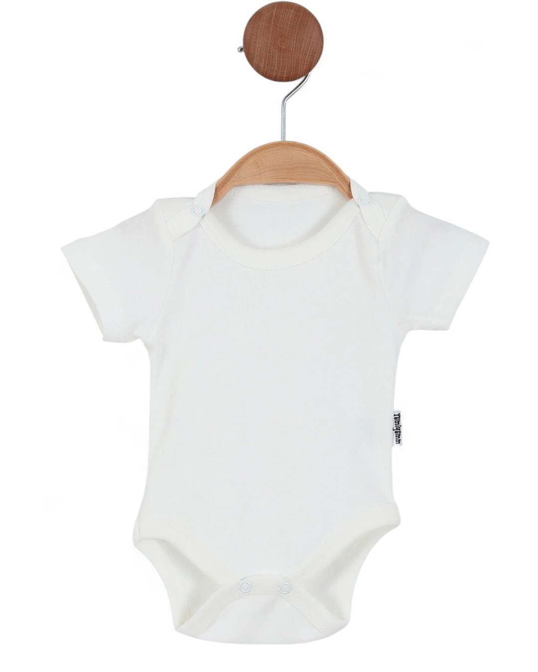 Yarım Kollu Düz Baskısız Bebek Çıtçıtlı Body, Zıbın, Atlet 0-3 Yaş R1051 - EKRU