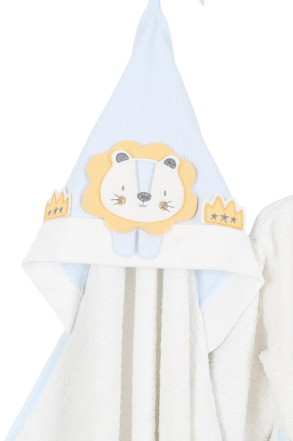 Lion Nakışlı Erkek Bebek 4'lü Bornoz Setİ R1583