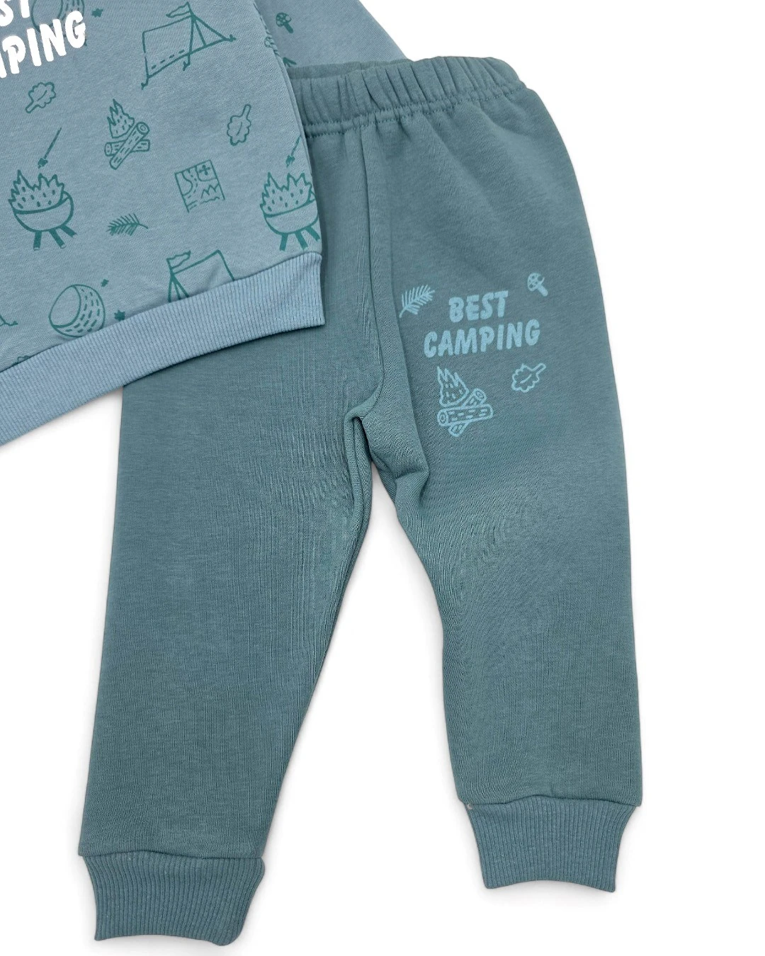 Erkek Bebek  6-9-12-18-24 Ay Kışlık 3 İP Şardonlu Baskılı Alt Üst Şık Eşofman Takımı R2277