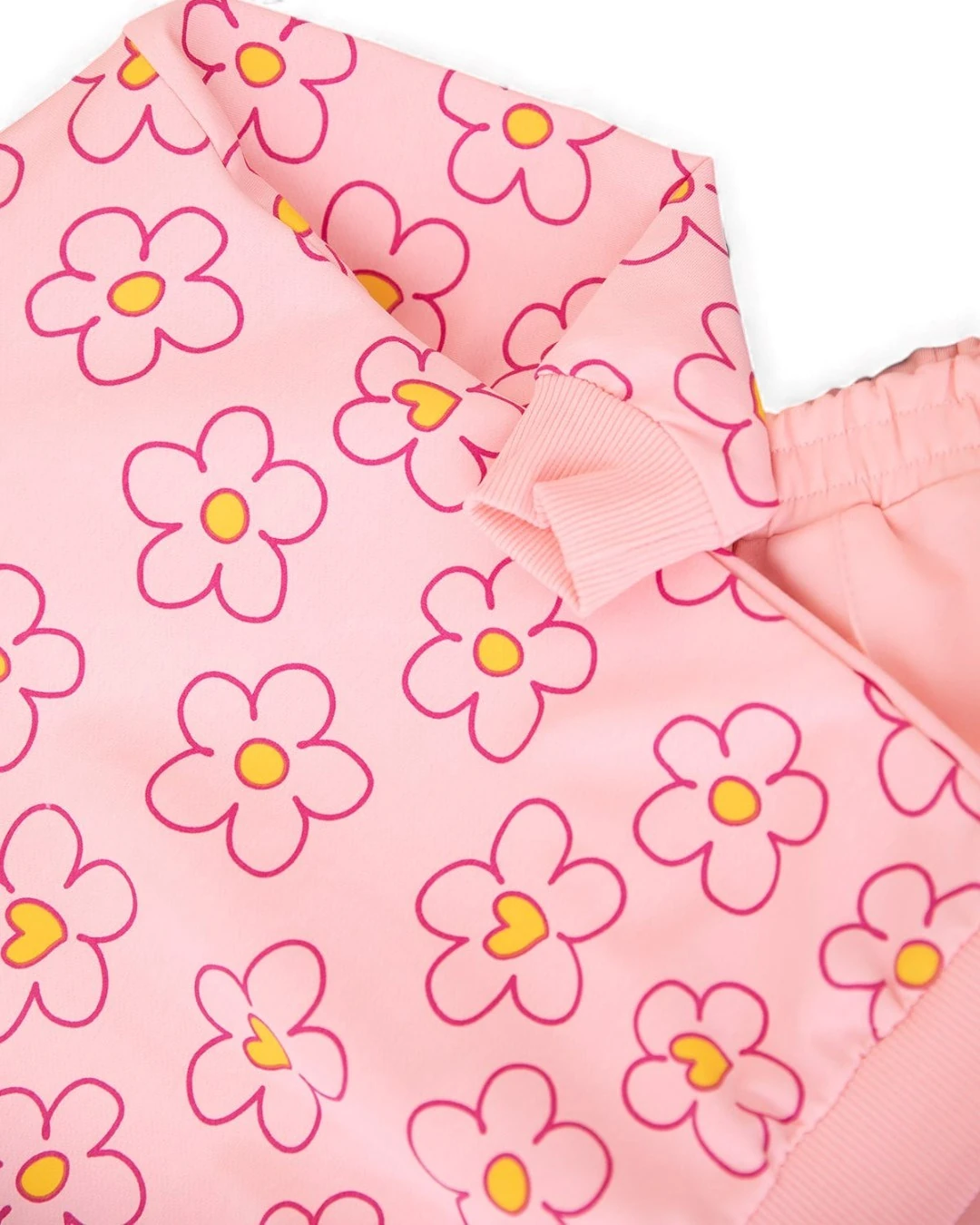 Kız Çocuk Mevsimlik Çiçek Baskılı, Çimalı Pantalonlu 2-10 Yaş Arası Eşofman Takımı R2391