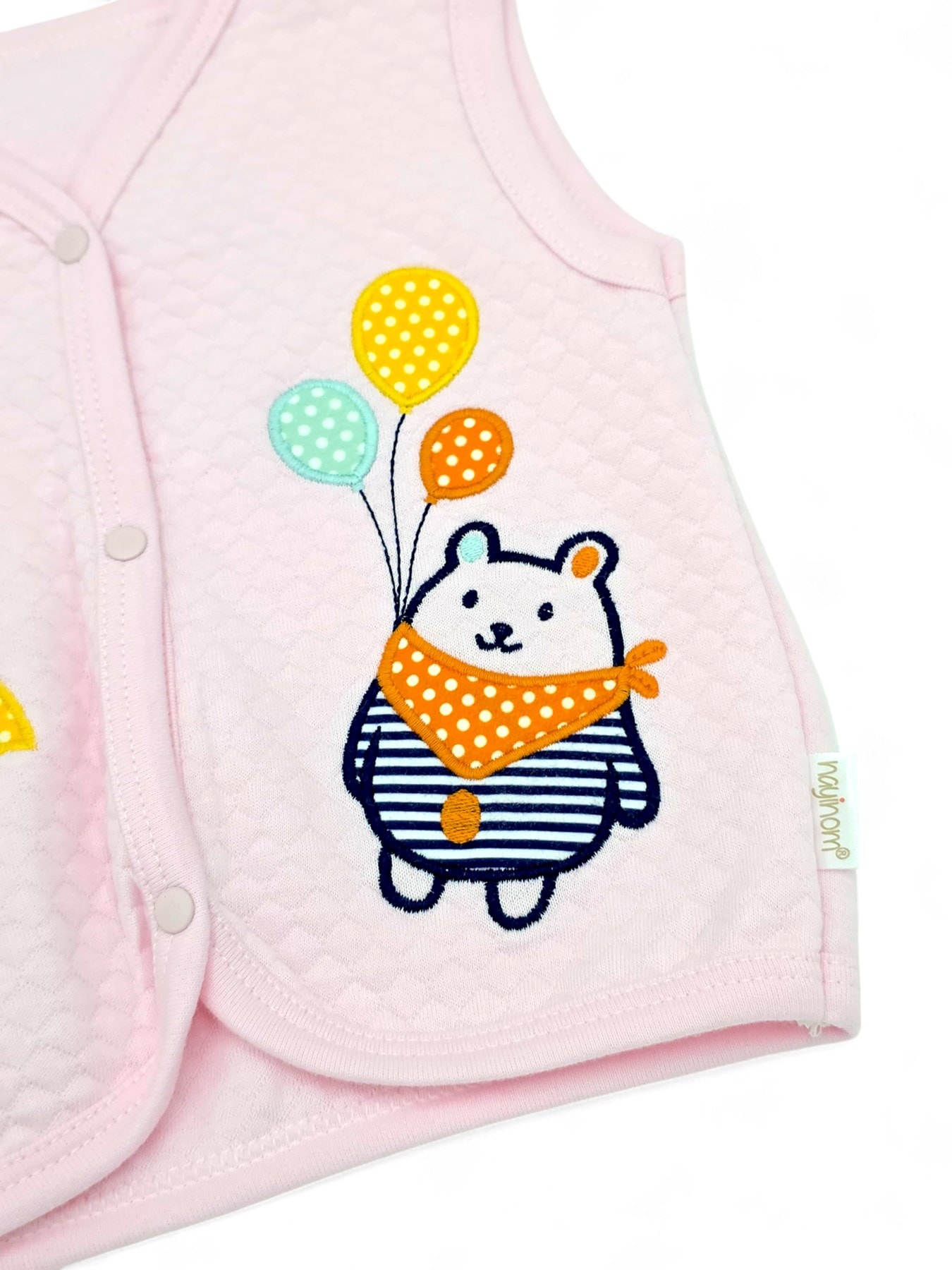 YENİ DOĞAN BEBEK 0-3-6-9-12 AY PENGUEN VE BALON DETAYLI YELEK R1902