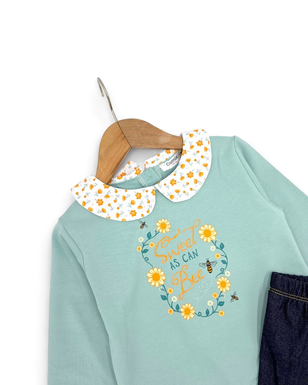 Kız Bebek 6-9-12-18-24 Aylık Bebe Yakalı, Pantalonlu Şık Bebek Takımı R2323