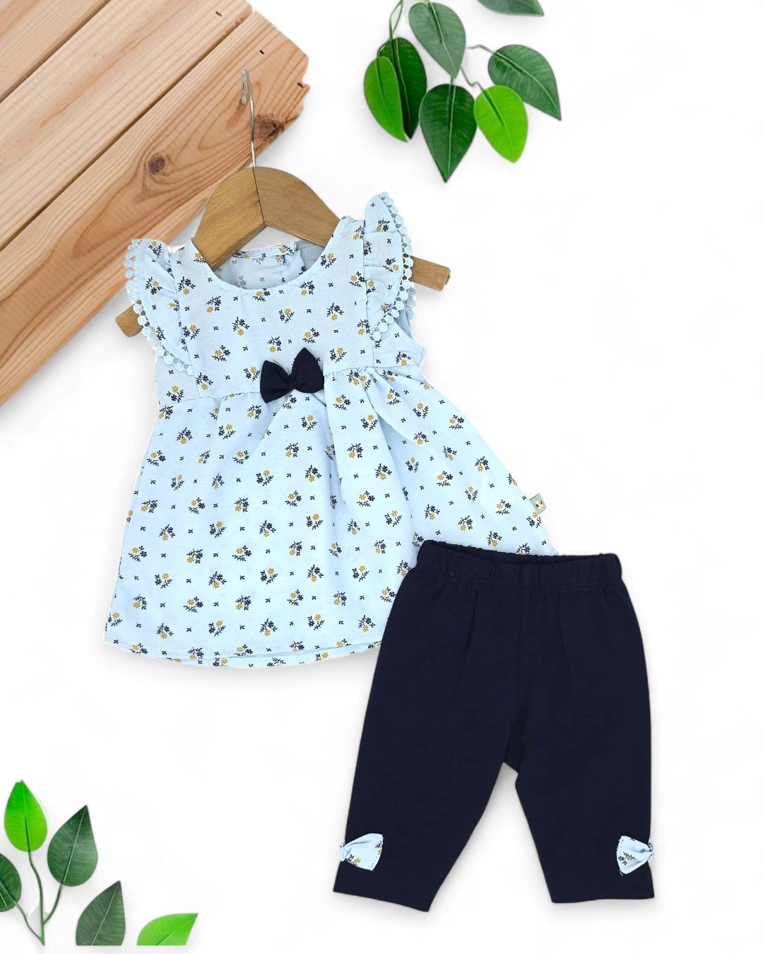 KIZ BEBEK 3-6-9-12-18-24 AY YAZLIK FİYONK DETAYLI BLUZLU TAYTLI BAYRAMLK ŞIK TAKIM R1876