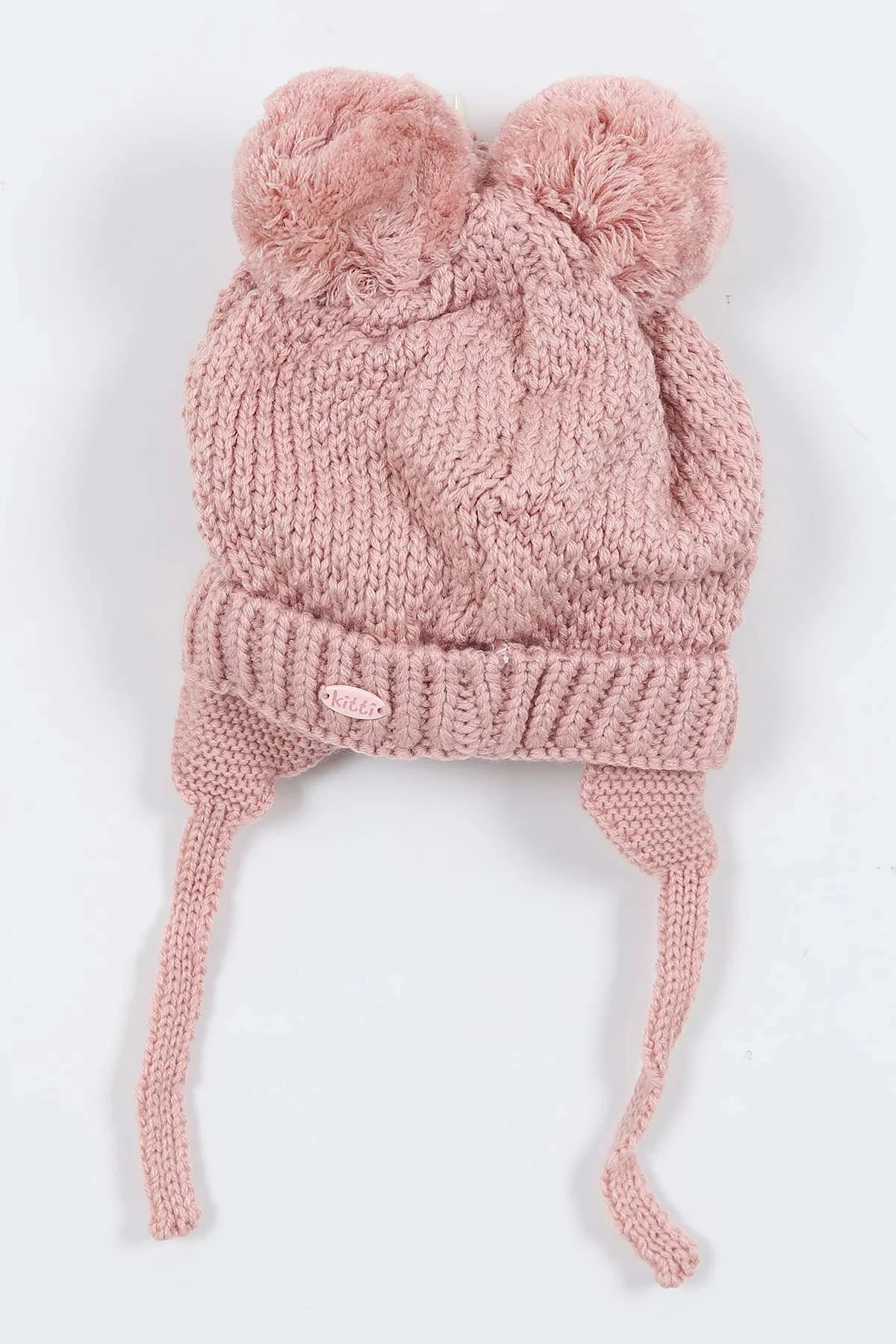 Kız Bebek 0-18 Aylık İçi Polarlı Triko Bere / 0-18 Ay için Uygundur. BR23 - GÜL KURUSU