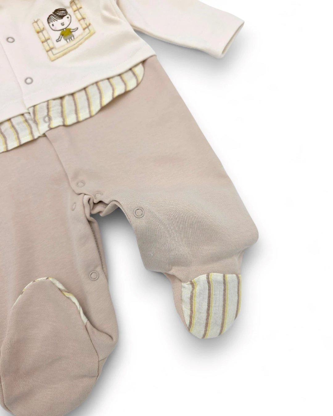 Erkek Bebek Yeni Doğan Bebek Tulumu, 0-3-6 Aylık Süveter Görünümlü Şık Yakalı Bebek Tulum R2374