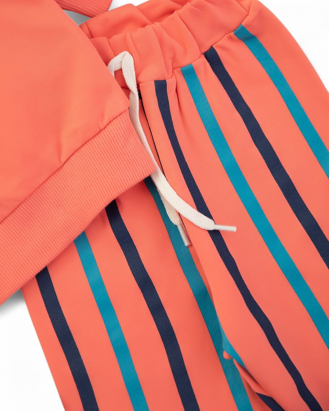 Erkek Bebek Mevsimlik Martı Nakışlı Sweatshirt, Çizgili Pantalonlu 2'lİ Alt Üst Takım R2096