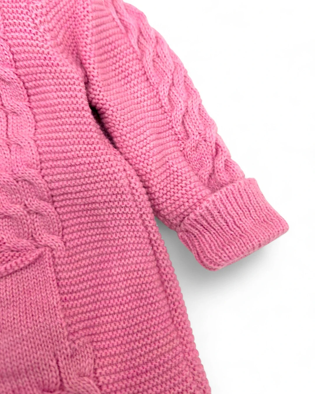 Kışlık Triko Bebek Tulumu, İçi Welsoftlu Düğmeli, Kapüşonlu 3-6-9-12 Aylık Kalın Peluş Tulum R2200