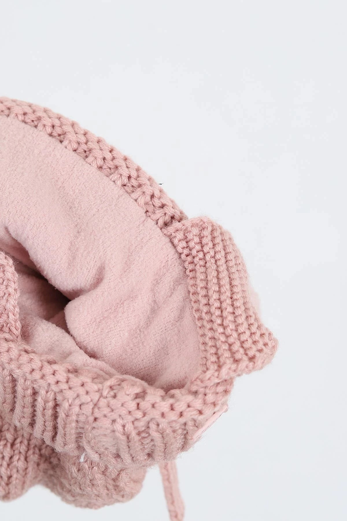 Kız Bebek 0-18 Aylık İçi Polarlı Triko Bere / 0-18 Ay için Uygundur. BR23