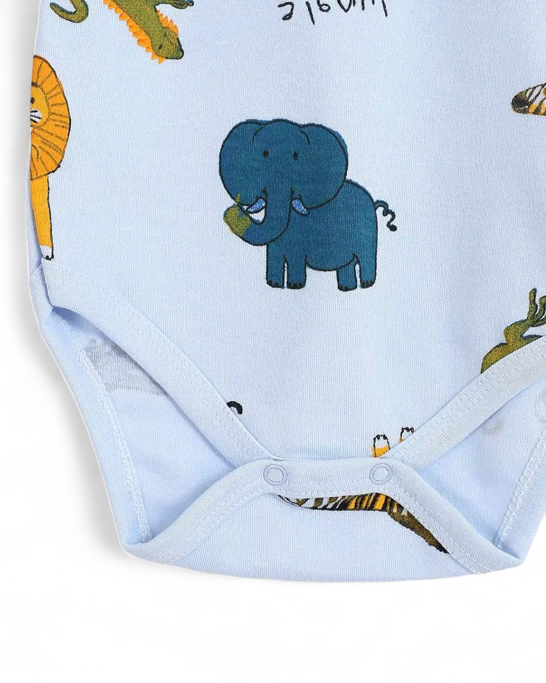 Erkek Bebek Uzun Kollu Safari Baskılı Bebek Çıtçıtlı Body, Zıbın, Atlet 0-3 Yaş BD9