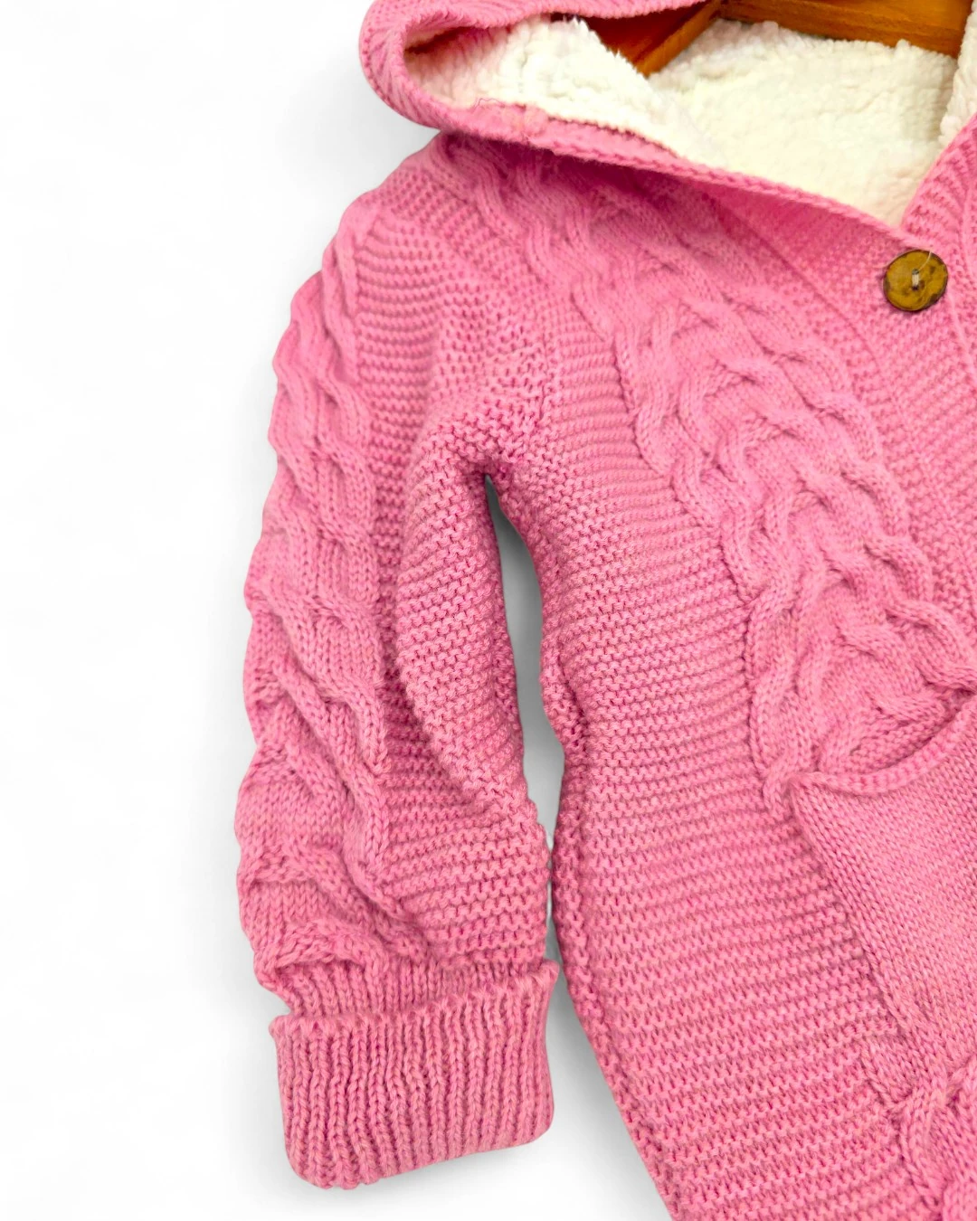 Kışlık Triko Bebek Tulumu, İçi Welsoftlu Düğmeli, Kapüşonlu 3-6-9-12 Aylık Kalın Peluş Tulum R2200