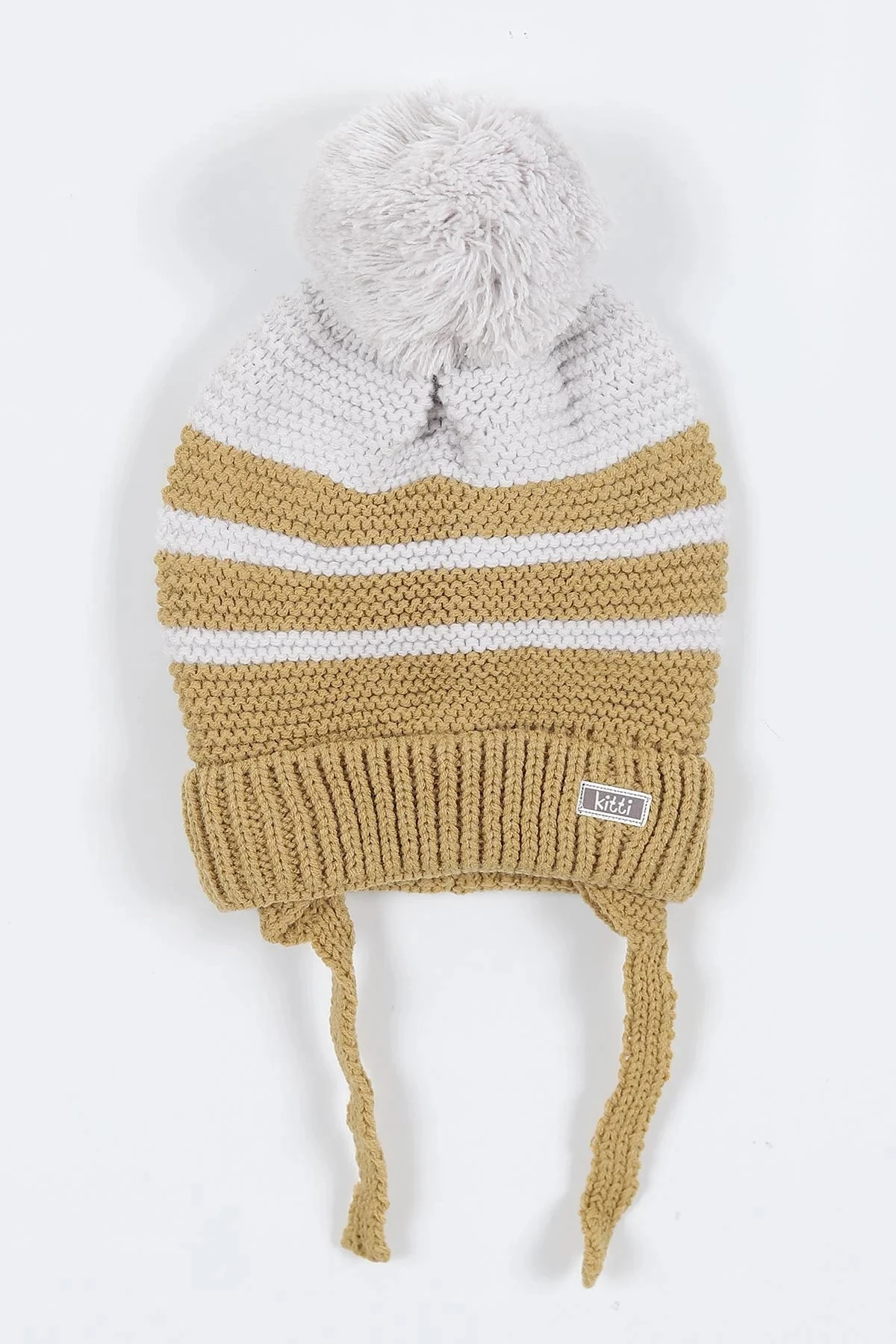 Erkek Bebek 0-18 Aylık İçi Polarlı Triko Bere / 0-18 Ay için Uygundur. BR21 - HARDAL