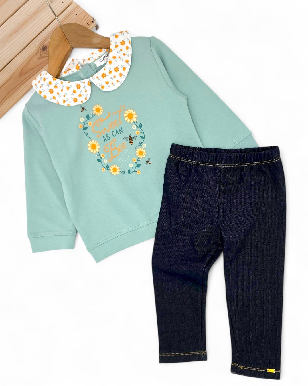 Kız Bebek 6-9-12-18-24 Aylık Bebe Yakalı, Pantalonlu Şık Bebek Takımı R2323