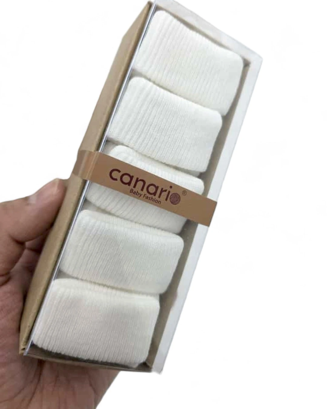 Yeni Doğan Kutulu 5'li Organik Çorap / 5'li Paket CP19 - EKRU