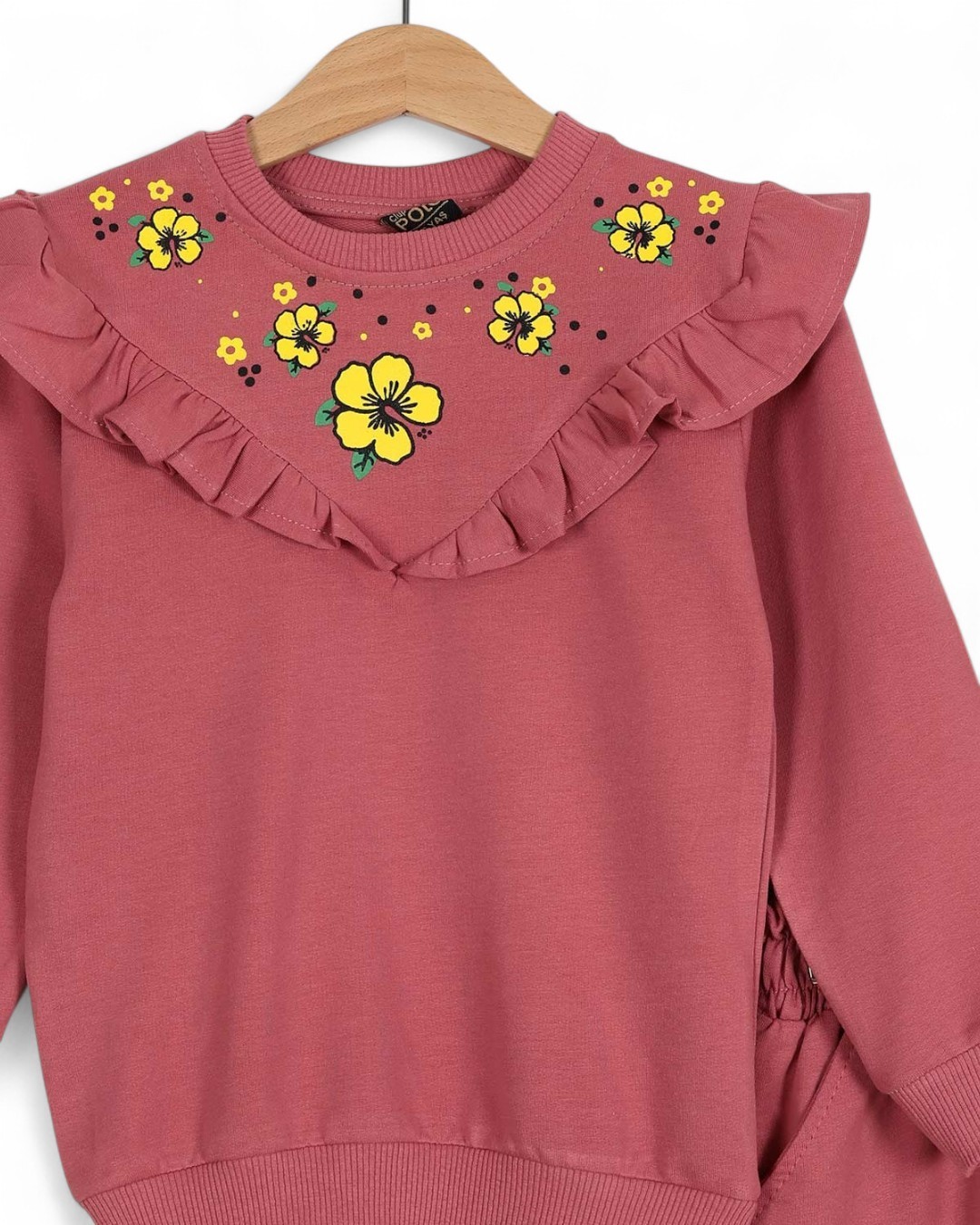 Kız Çocuk Çiçek Baskılı 6-7-8-9-10 Yaş Alt Üst Eşofman Takımı / Eşofman Altlı ve Sweatshirt R2142