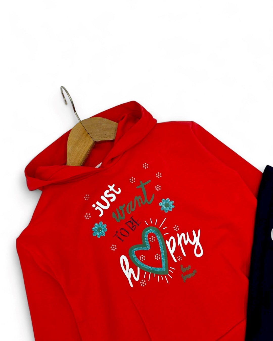 Kız Çocuk İspanyol Paça Taytlı Kapüşonlu Sweatshirtlü Mevsimlik Alt Üst Takım R2325