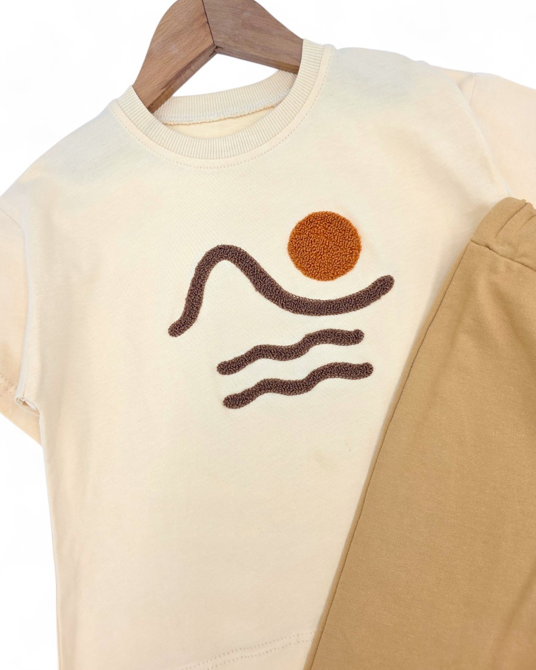 Erkek Çocuk Yazlık Nakışlı T-shirt, Eşofman Altlı 2-3-4-5-6 Yaş Şık Kreş Takımı R2114