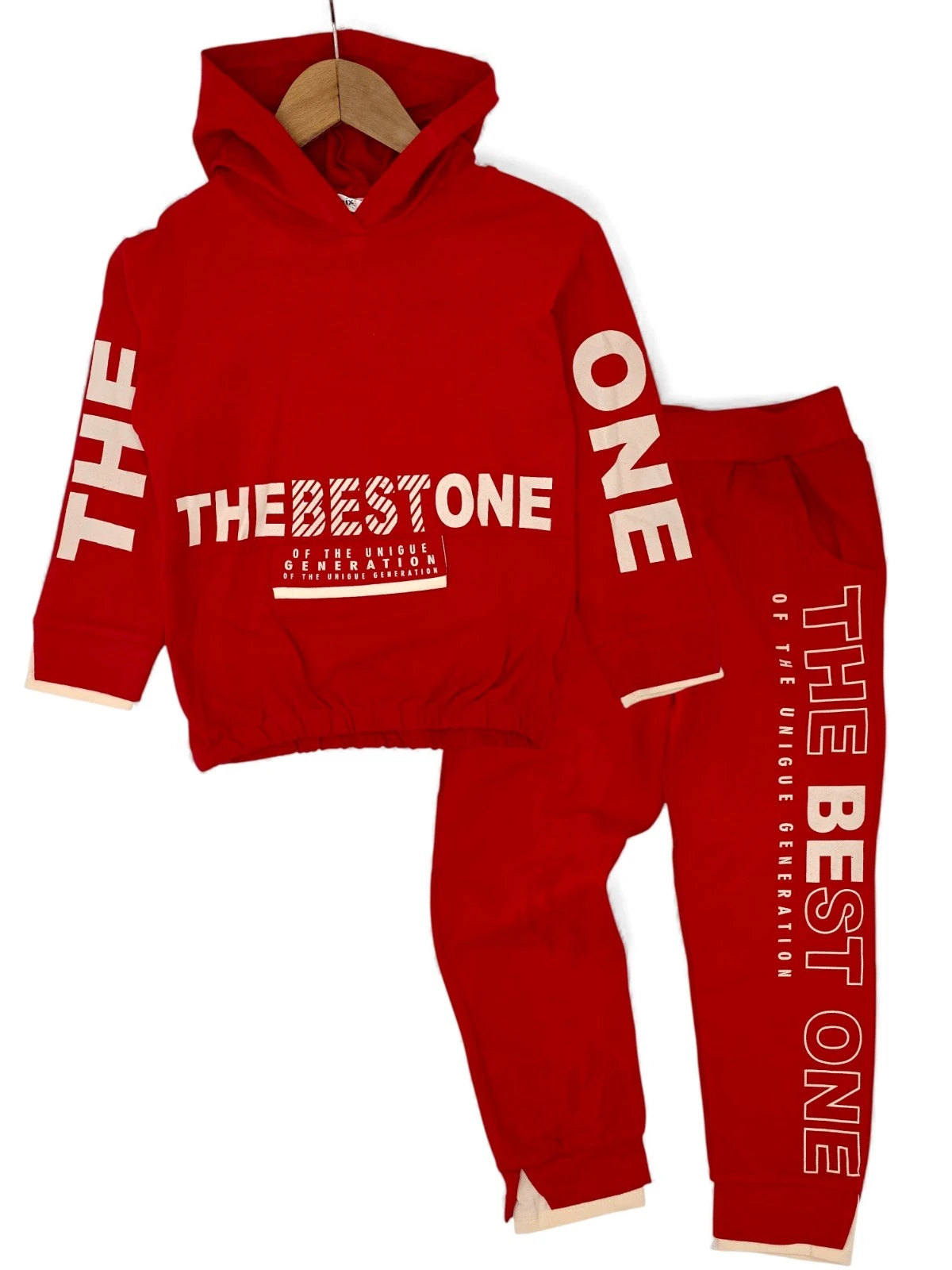 Kız Çocuk Mevsimlik Baskılı Kapüşonlu 6-7-8-9-10 Yaş Compact Eşofman Takımı, Alt Üst Takım R2406