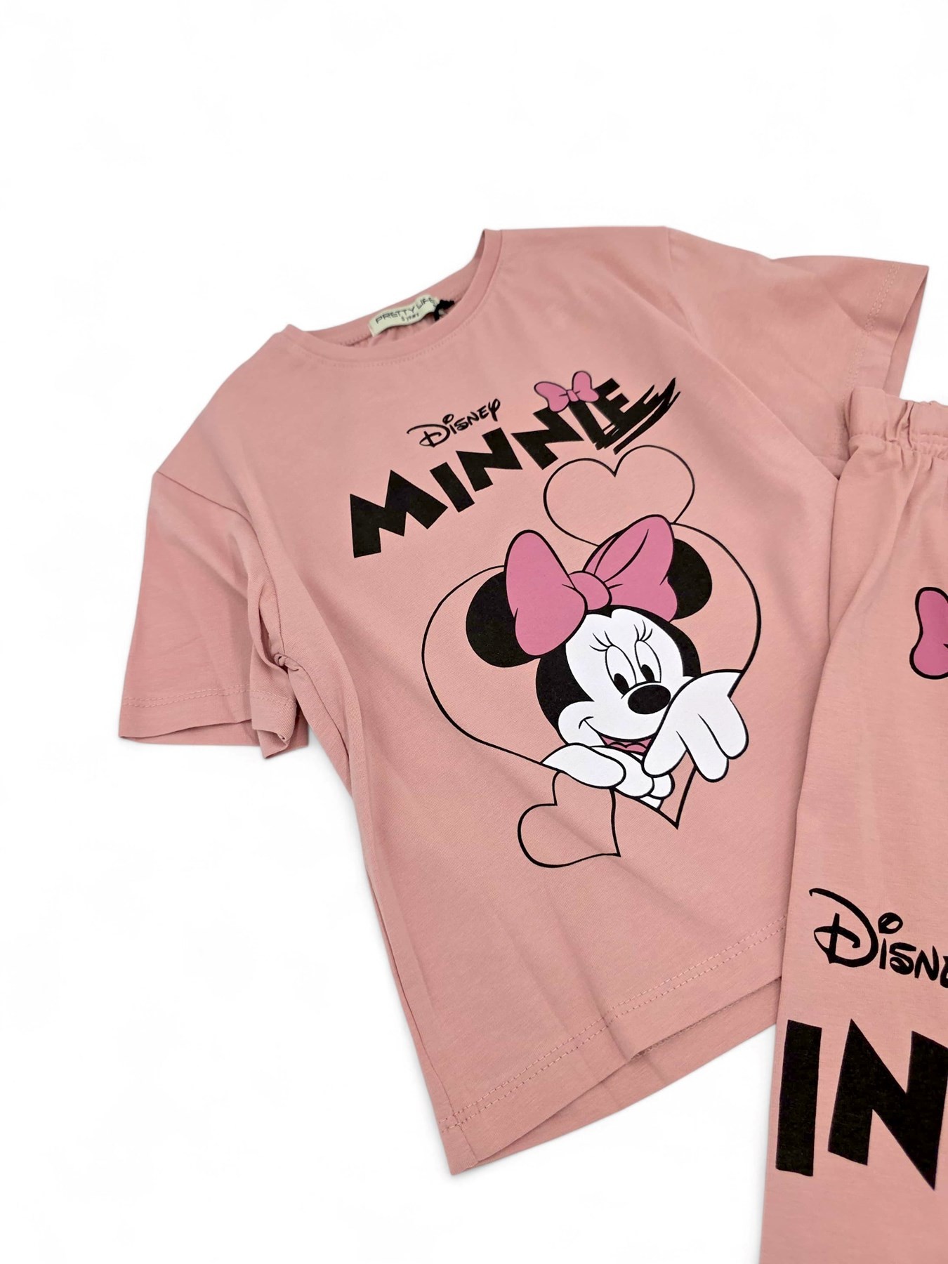 KIZ ÇOCUK Minnie Mouse BASKILI GENİŞ PAÇA KAPRİLİ 4-5-6-7-8 YAŞ ALT ÜST TAKIM R1918