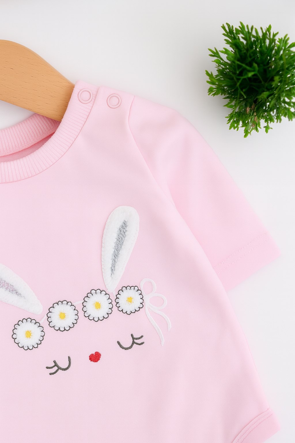 KIZ BEBEK KAPÜŞONLU TAVŞAN KULAKLI ÇİZGİLİ TAVŞAN BASKILI 3 PARÇA ZIBINLI ŞİRİN KIZ BEBEK TAKIM R335