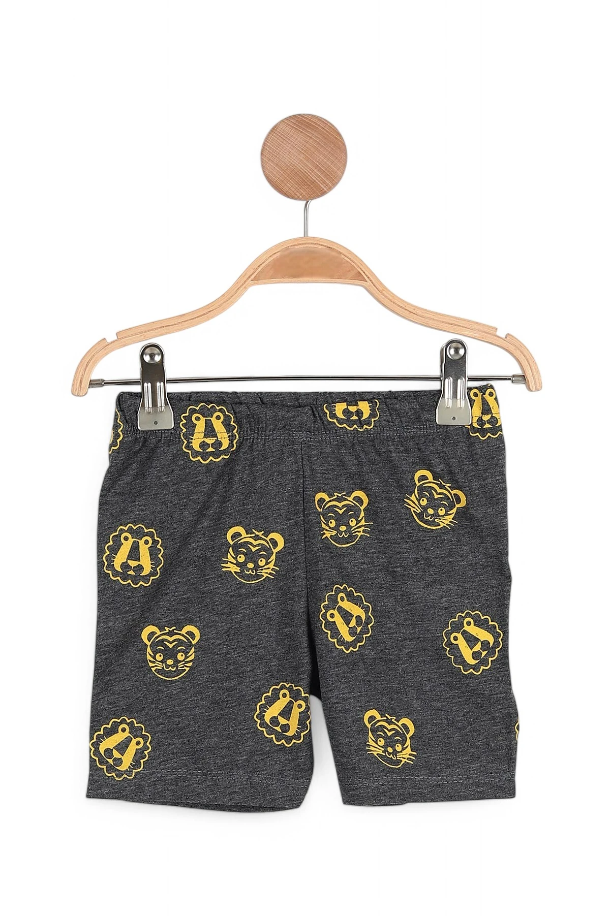 ERKEK BEBEK YAZLIK ASLAN BASKILI 6-9-12-18-24 AY SIFIR KOLLU ŞORTLU BEBEK TAKIMI R1776