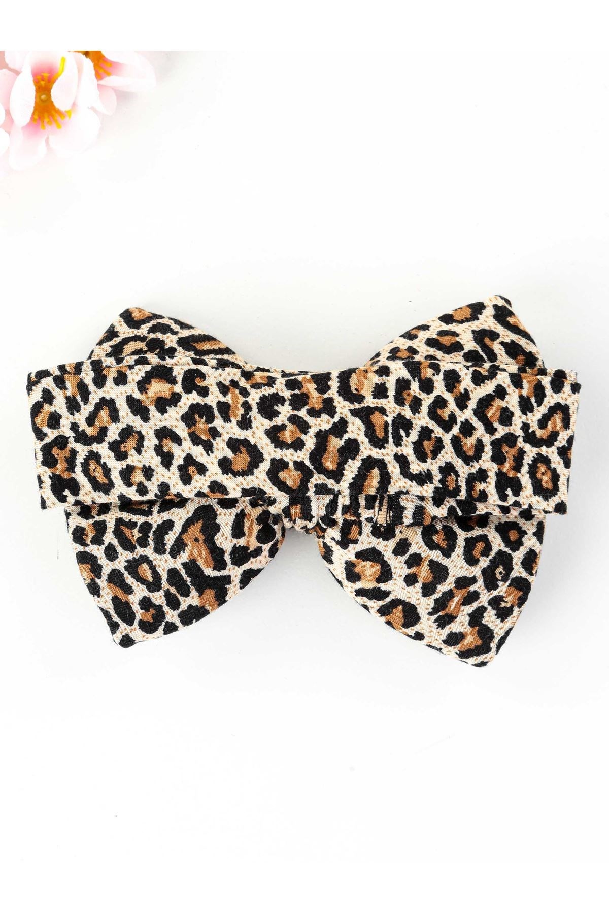 LEOPAR DESENLİ FİYONK DETAYLI SAÇ BANDI / BANDANA 0-18 AY BD1
