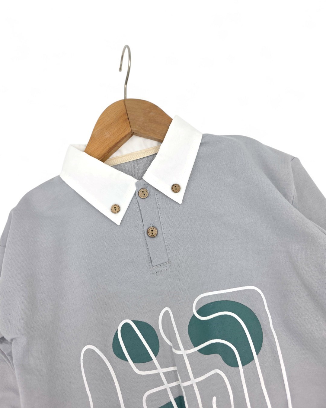 Erkek Çocuk Yakalı Sweatshirt ve Çimalı Pantalonlu Şık 2-3-4-5-6 Yaş Çocuk Takımı R2085