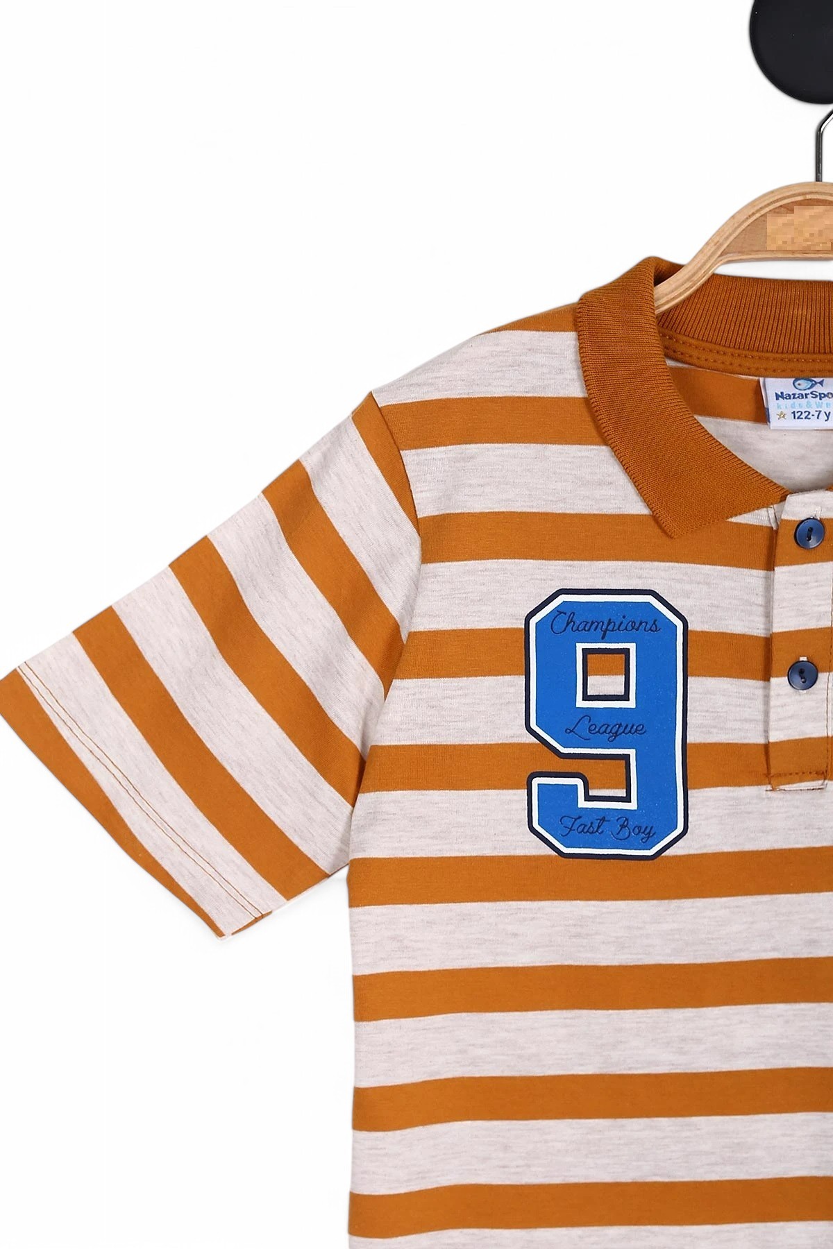 ERKEK ÇOCUK YAZLIK ÇİZGİLİ POLO YAKALI T-SHIRT VE ŞORTLU ŞIK TAKIM R1673