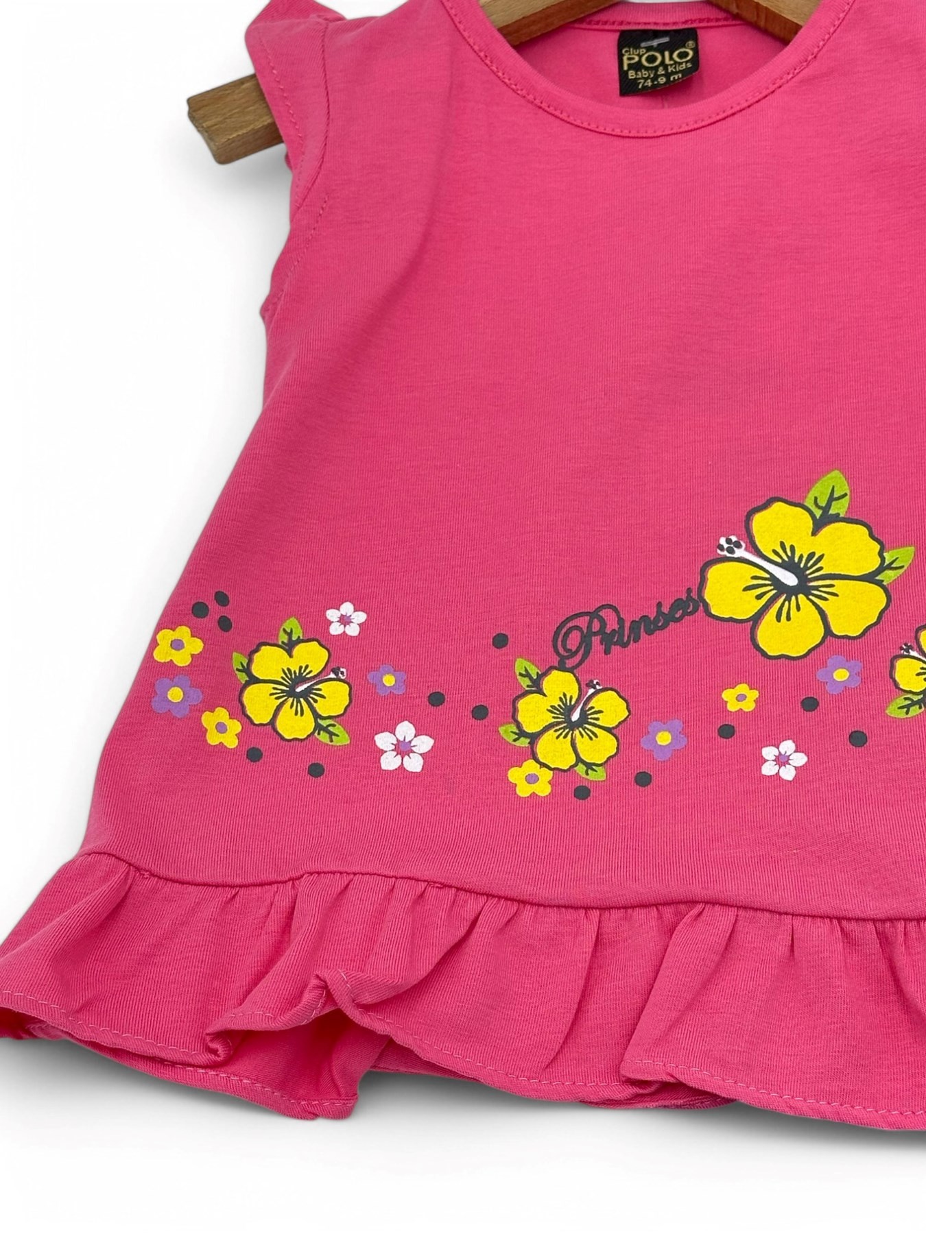 KIZ BEBEK YAZLIK ÇİÇEK BASKILI TAYTLI  6-9-12-18-24 AY KIZ BEBEK TAKIMI R1763