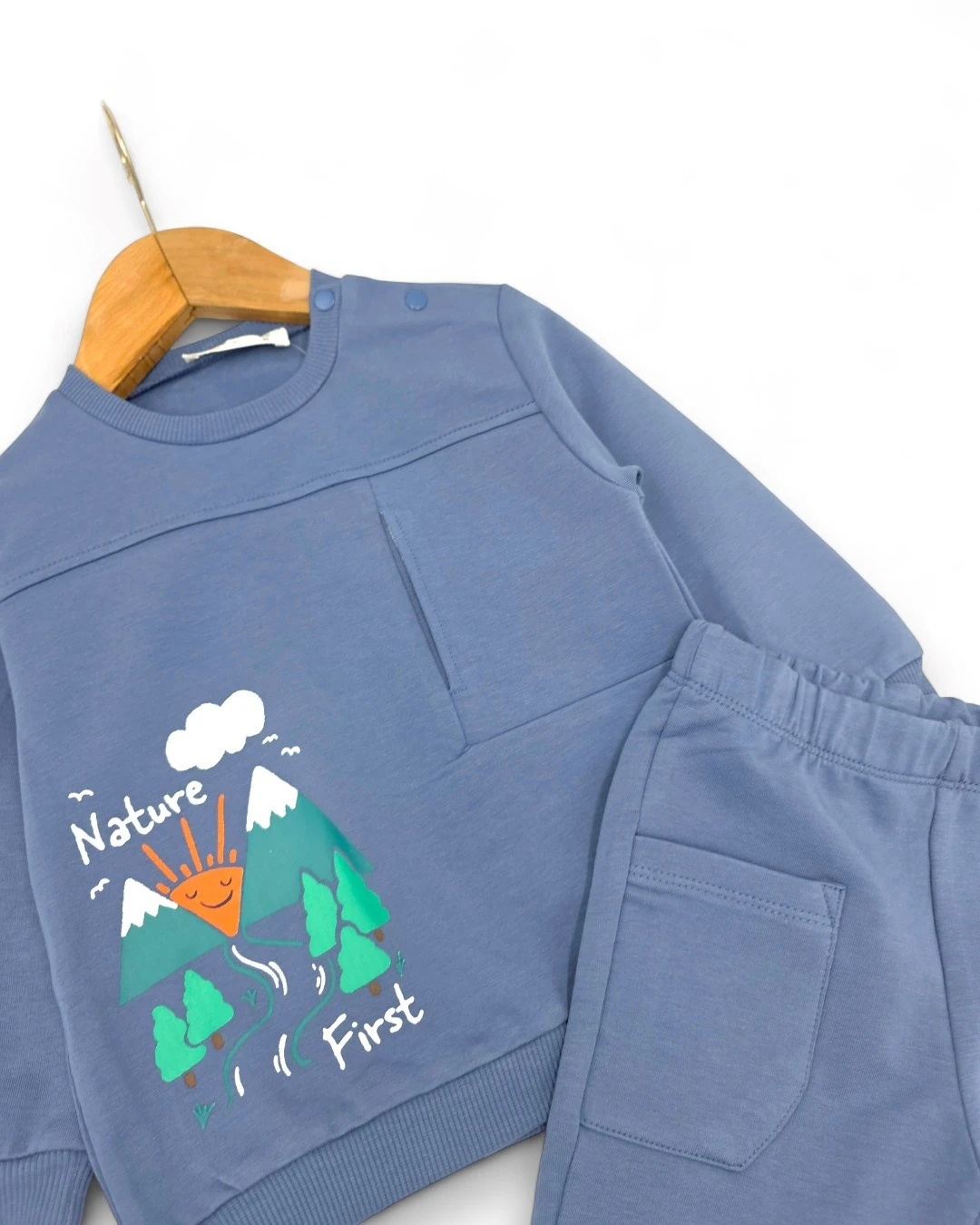 Erkek Bebek 6-9-12-18-24 Ay Baskılı Mevsimlik Alt Üst Takım R2321