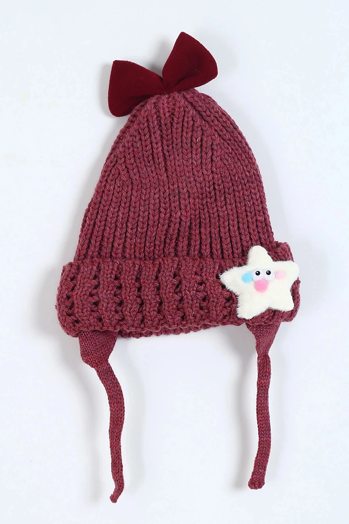 Kız Çocuk 1-4 Yaş İçi Polarlı Triko Bebek Beresi  BR29 - MÜRDÜM