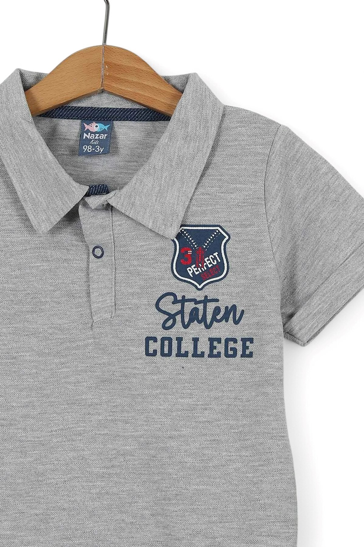 ERKEK ÇOLUK POLO YAKALI NAKIŞLI T-SHIRT VE ŞORTLI 2-3-4-5-6 YAŞ YAZLIK BEBEK TAKIMI R1735