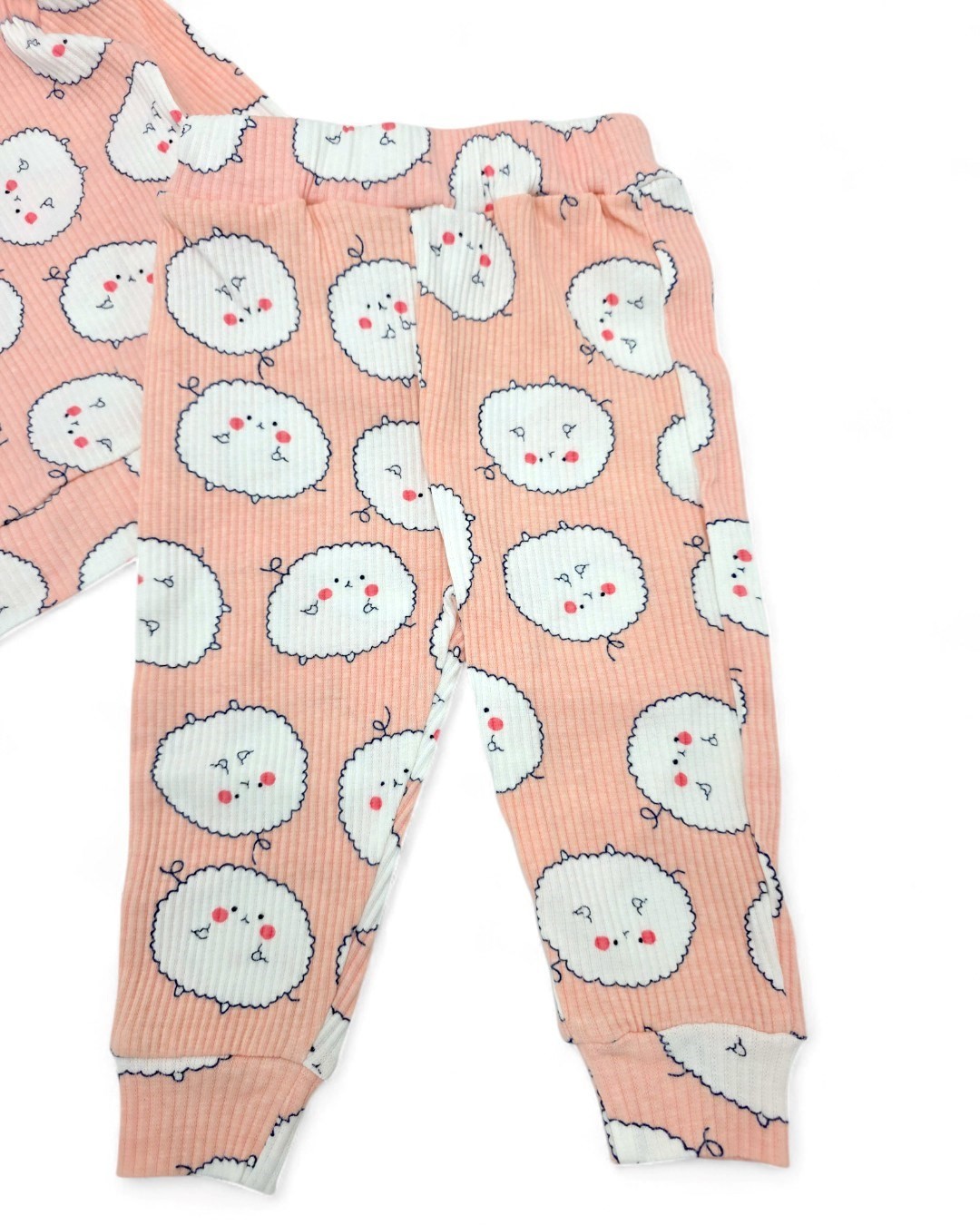Kız Bebek Ayıcık Baskılı İnce Mevsimlik Gecelik Pijama Takımı, Esnek İnce Kumaş R2037