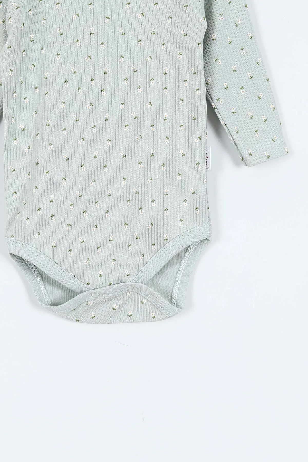 KIZ UZUN KOLLU ÇİÇEK BASKIL FİTİLLİ I BEBEK ÇITÇITLI BODY, ZIBIN, ATLET 0-3 YAŞ R1439