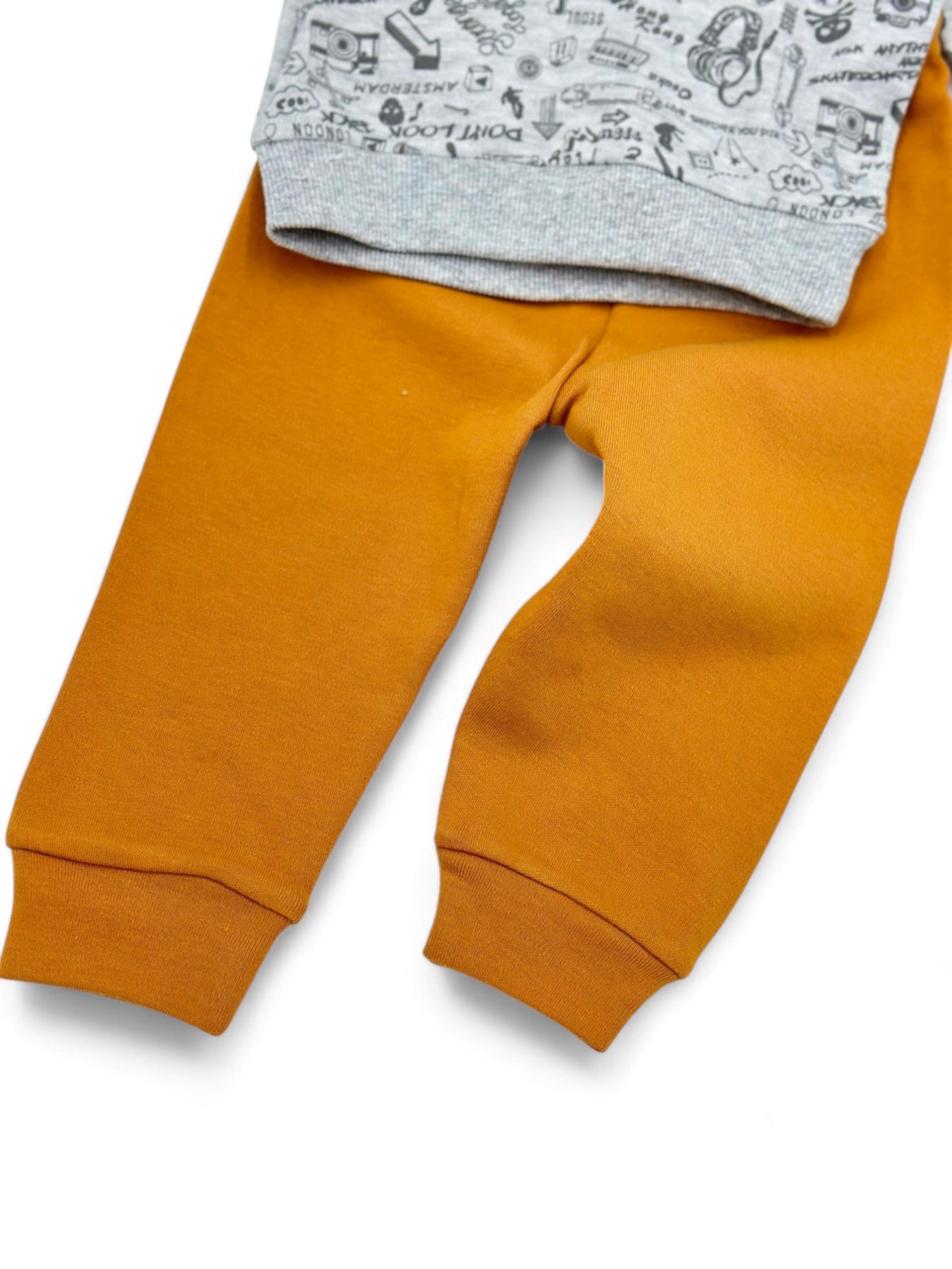 ERKEK BEBEK MEVSİMLİK BASKILI %100 PAMUK 3-6-9-12 AY ALT ÜST TAKIM R1331