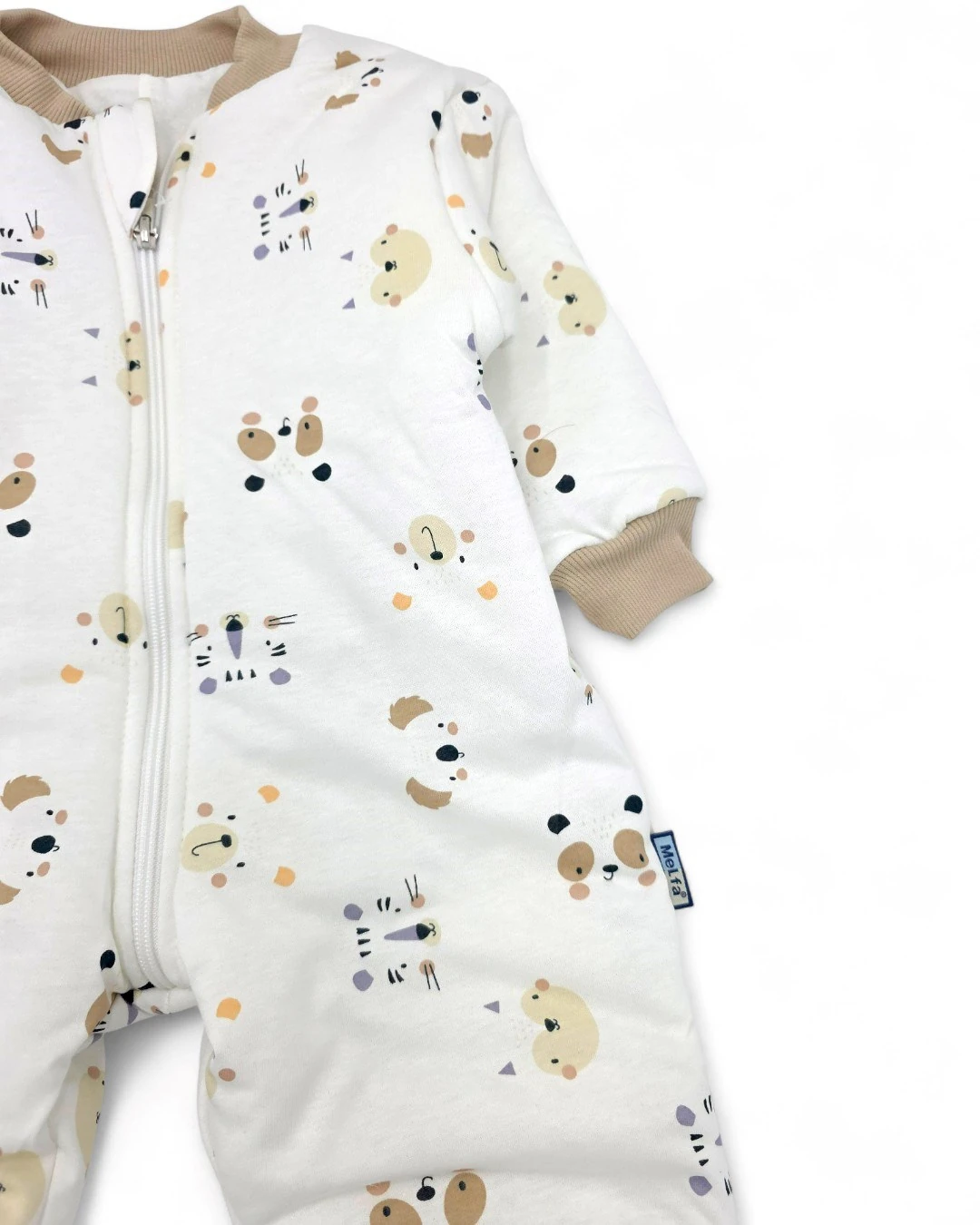 1-6 Yaş Ayıcık Desenli Fermuarlı Çocuk Uyku Tulumu, 2,5 TOG Elyaf Dolgulu R2268
