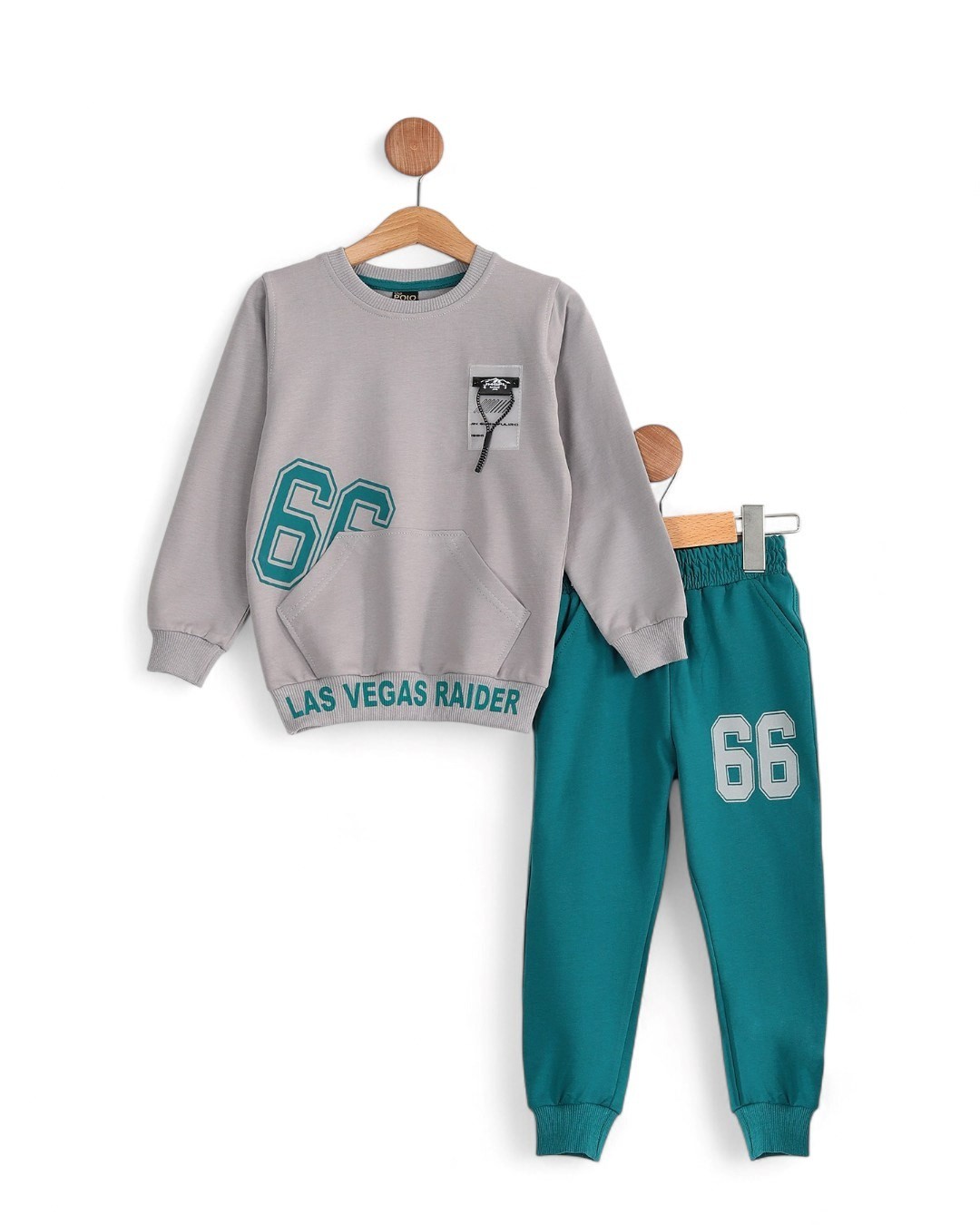 Erkek Çocuk 2-10 Yaş Mevsimlik Baskılı Sweatshirt, 7-10 Yaş Eşofma Takımı R2119 - GRİ