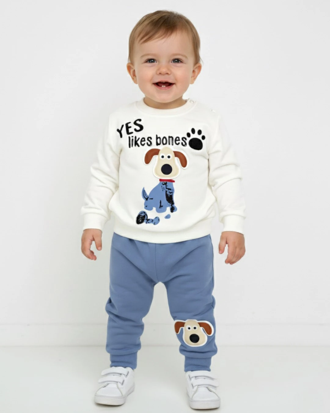 Sevimli Köpek Figürlü 3-6-9-12-18 Ay Mevsimlik Bebek Takımı R2238