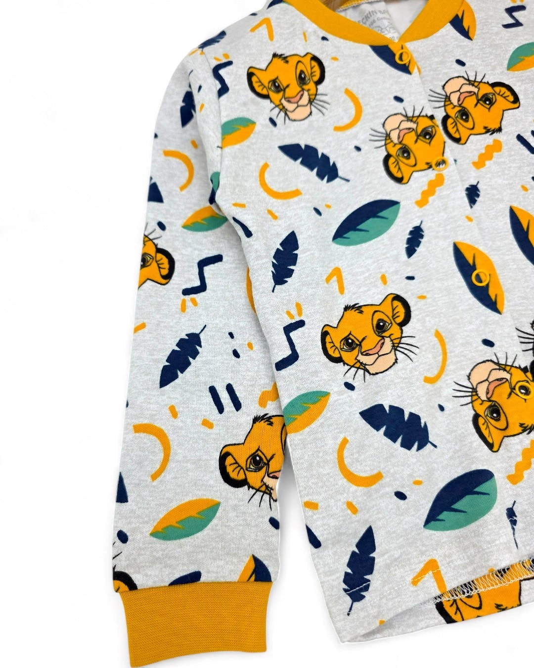 Erkek Bebek Aslan Kral Baskılı Mevsimlik %100 Pamuklu Çıtçıtlı Gecelik Pijama Takımı R2252