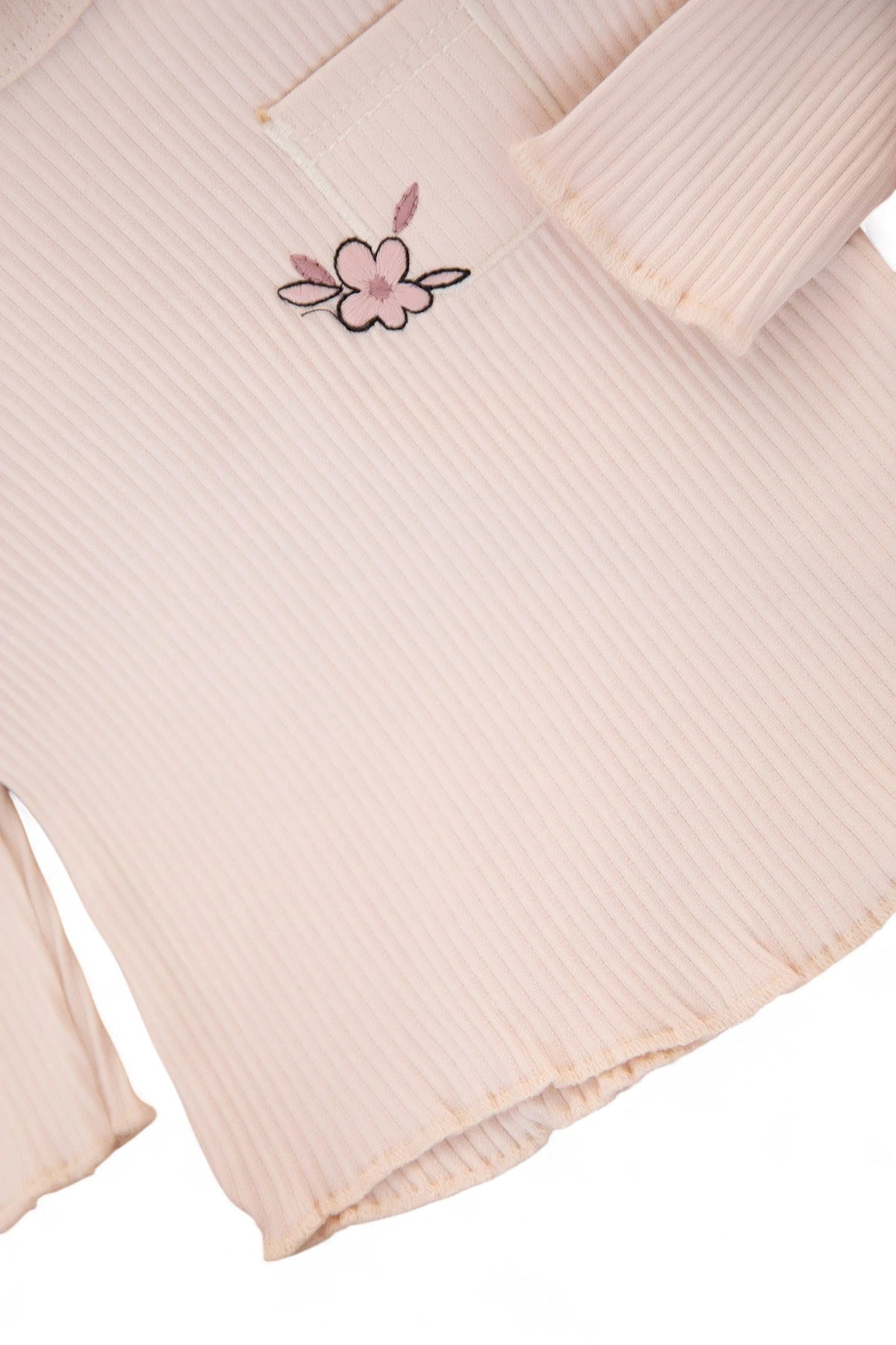 Kız Bebek Papatya Baskılı Fitilli 0-3-6 Ay Kendinden Patikli 2'li Şık Mevsimlik Takım R1889