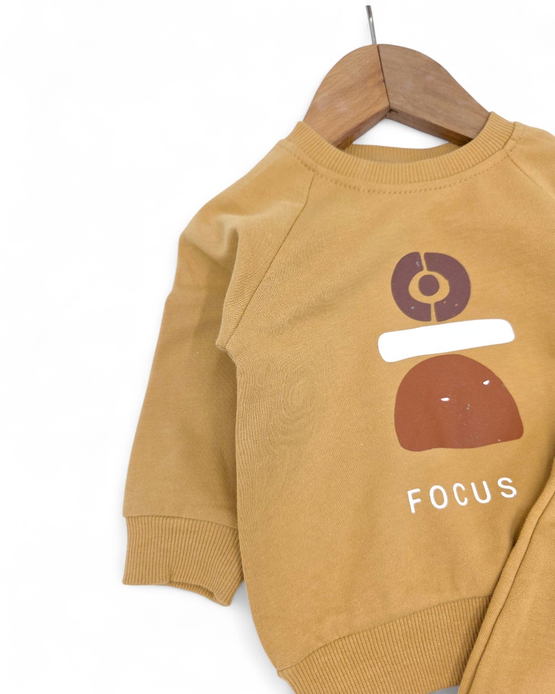 Erkek Bebek Mevsimlik Focus Baskılı Sweatshirt ve Altlı 6-9-12-18-24 Ay Şık Bebek Takımı R2113