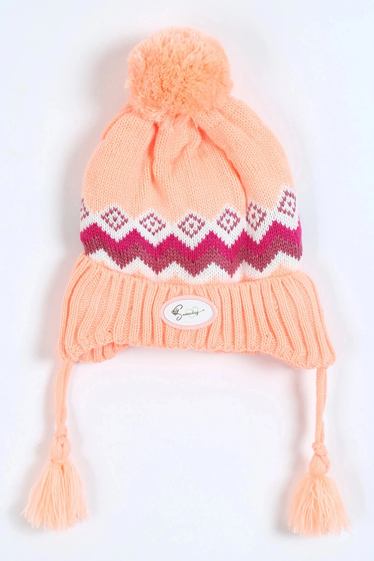 Kız Çocuk 4-8 Yaş İçi Polarlı Triko Çocuk Beresi BR31 - TURUNCU