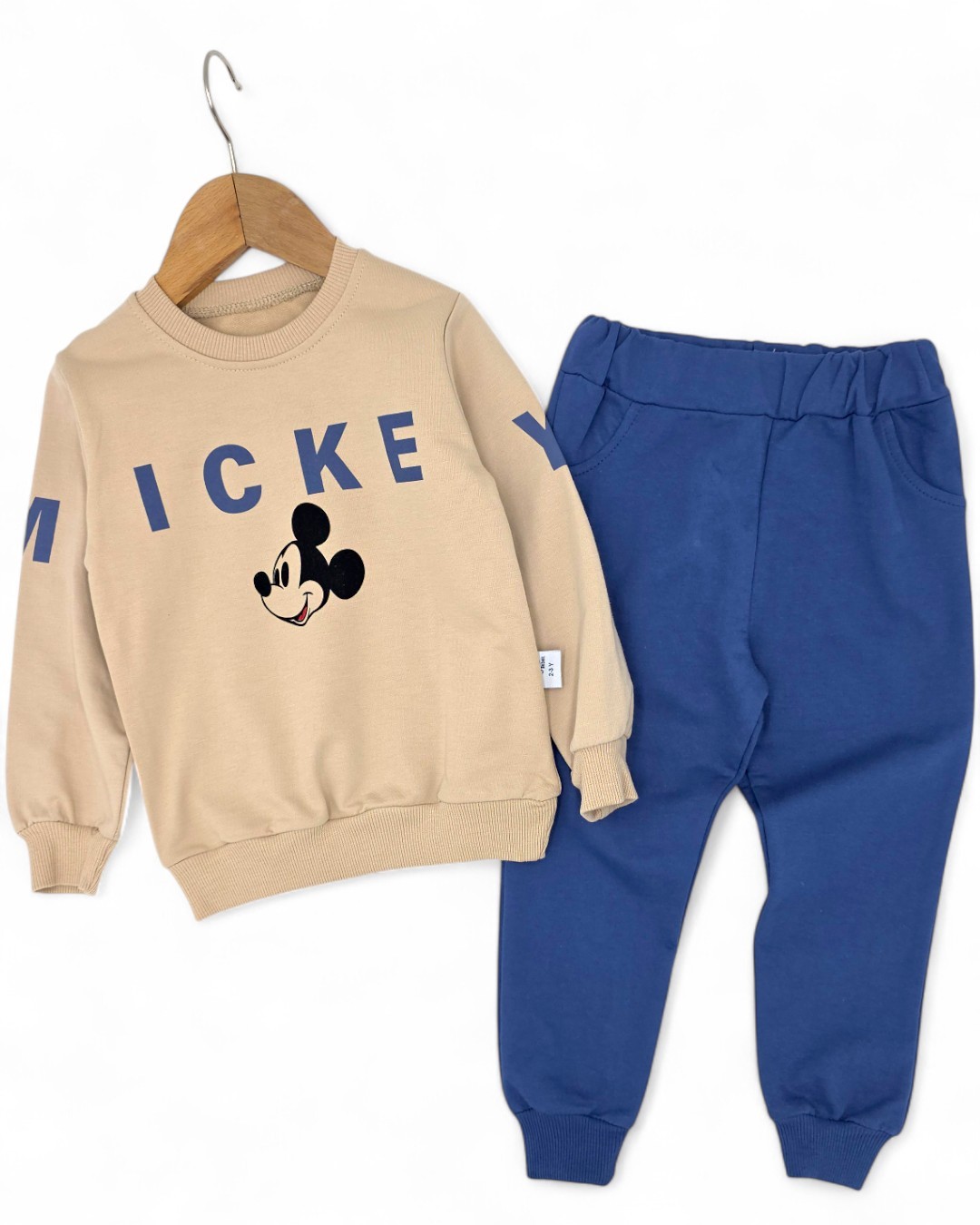 Erkek Çocuk Mevsimlik Mickey Baskılı 2-3-4-5-6 Yaş Bisiklet Yakalı Eşofman Kreş Takımı R585