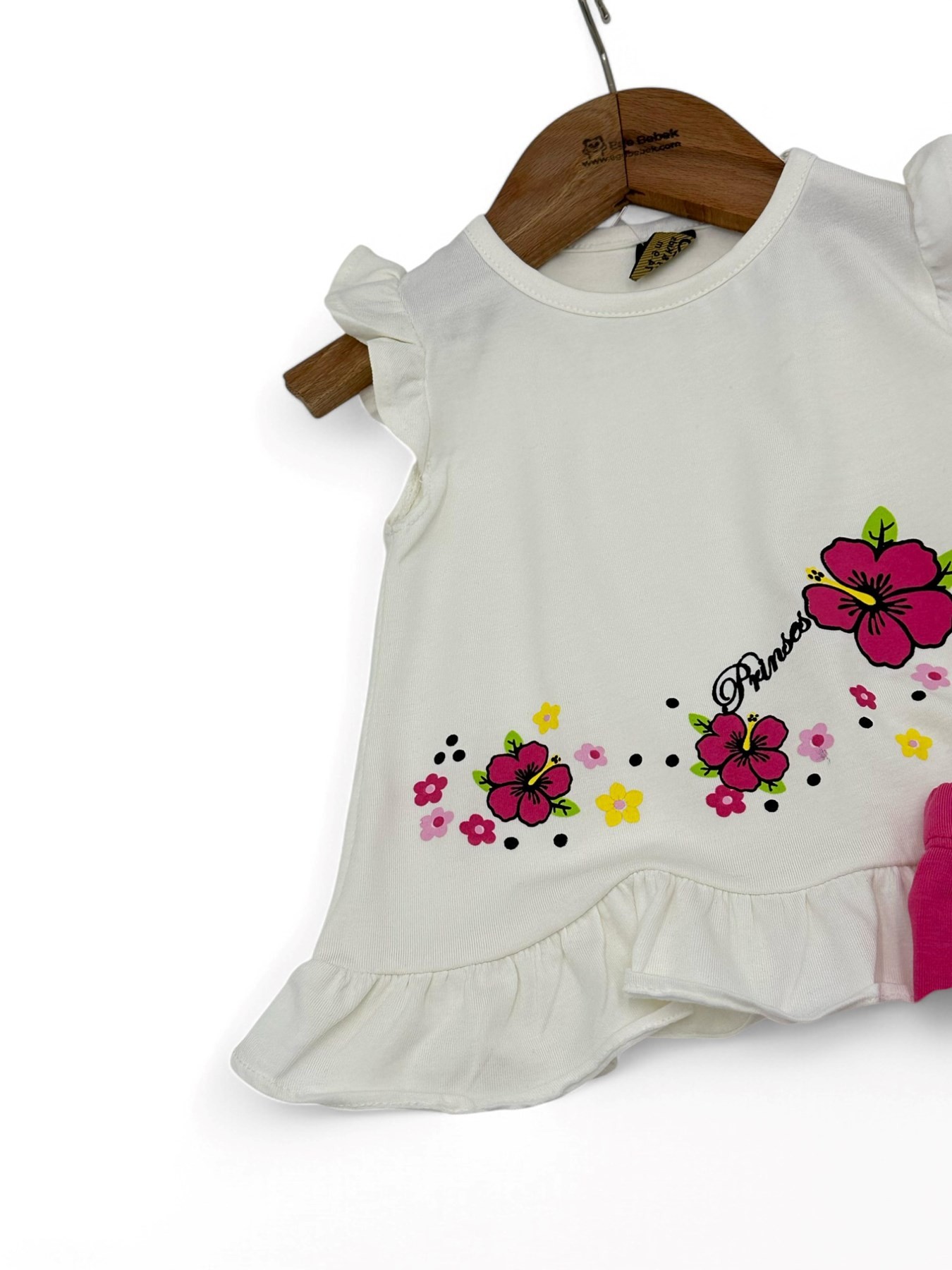 KIZ BEBEK YAZLIK ÇİÇEK BASKILI TAYTLI  6-9-12-18-24 AY KIZ BEBEK TAKIMI R1763